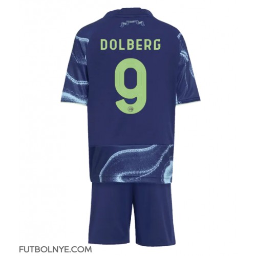 Camiseta Ajax Kasper Dolberg #9 Visitante Equipación para niños 2025-26 manga corta (+ pantalones cortos)